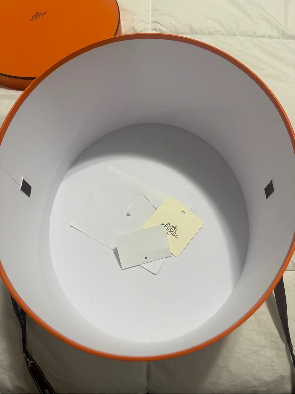 Hermes Light Gray Bucket Hat with Black Logo